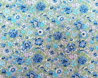 Liberty Tana Lawn Fabric - Amelia Blue - Patchwork - Slow Stitching - English Paper Piecing