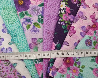 In Bloom Fabric 100% Cotton - Quilting - Sewing - Patchwork  - Slow Stitching -EPP