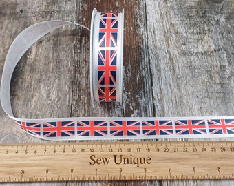 Union Jack Ribbon 25mm Wide Sold By The Meter - Remembrance - Celebration - Party