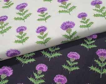 Scottish Thistle Fabric 100% Cotton - Quilting - Sewing - Patchwork - English Paper Piecing