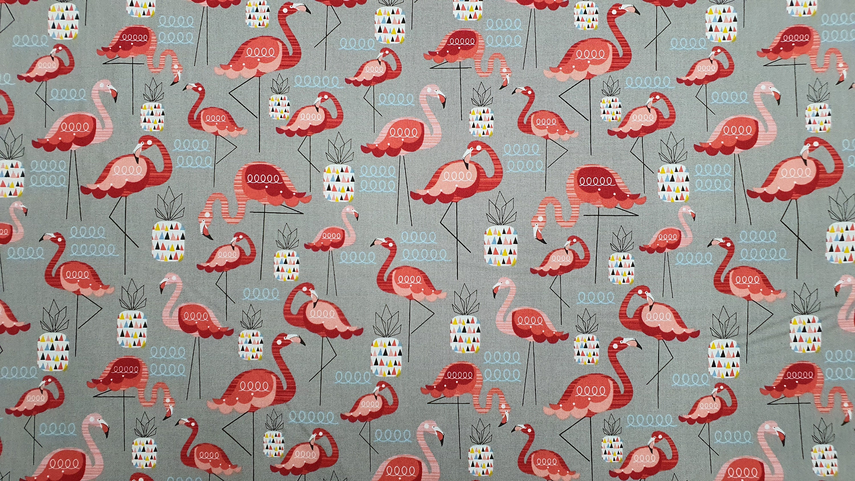 100% Baumwolle Stoff Kinderstoff Patchwork Deko Bekleidung Mundschutz Flamingos 