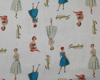 Simplicity Fabric  100% Cotton - Vintage Ladies Dresses - Quilting - Sewing