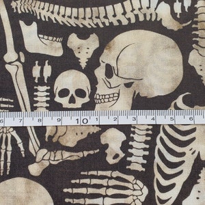 Halloween Skeleton Bones  Fabric 100% Cotton - Quilting - Sewing - Patchwork - English Paper Piecing