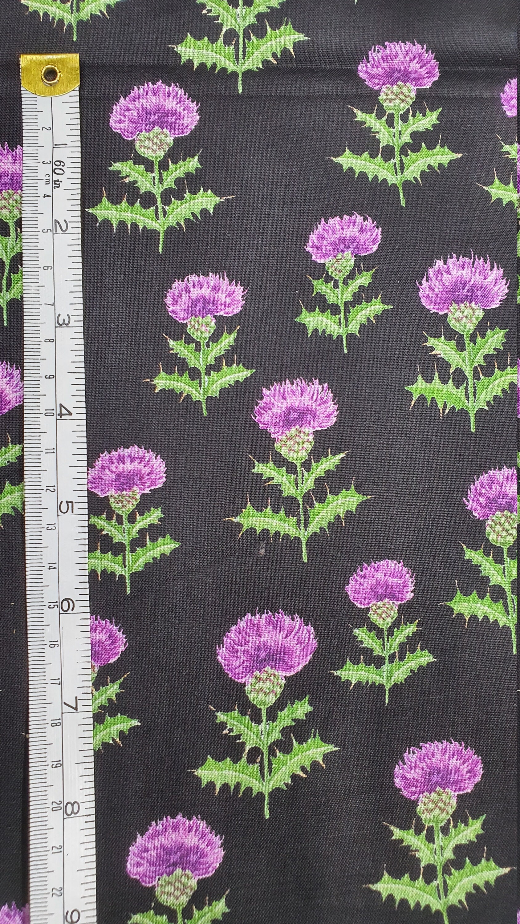 Scottish Thistle Fabric 100 Cotton Quilting Sewing Etsy