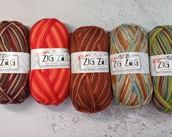 King Cole Zig Zag 4ply Sock Yarn- Socks - Shawl - Decorations - Gift - Knitting - Crochet