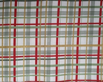 Shimmer & Sparkle Plaid Christmas Fabric 100% Cotton - Quilting - Sewing - Patchwork - English Paper Piecing - Slow Stitching
