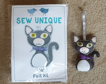 Make Your Own Cute Cat - Felt Kit/ Sewing Kit / Cute Cat / Hand Sewing Kit