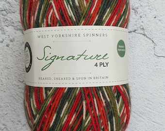 West Yorkshire Spinners 4ply Christmas Sock Yarn Holly Berry 886 - Knitting - Crochet - Socks - Shawls - Gifts