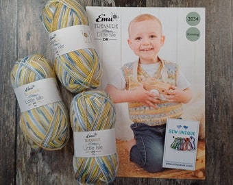 Emu Treasure Little Isle Dk Yarn Scouire Knitting Kit Sleeveless Jumper- Knitting  - Baby