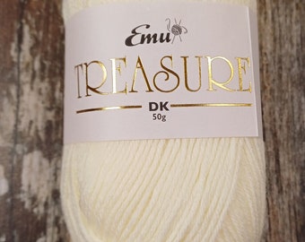 Emu Treasure Cream Yarn 50gram Ball - Knitting - Crochet - Baby