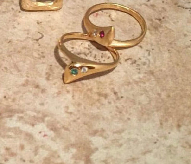 Stackable Rings Wave Rings w Stones Contemporary Made to Order