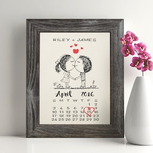 2nd Anniversary Gift, Cotton Cute Calendar