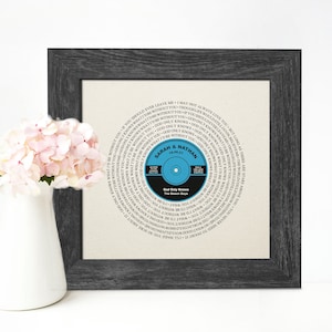 2nd Anniversary Gift, Personalized Cotton Print, First Dance Song