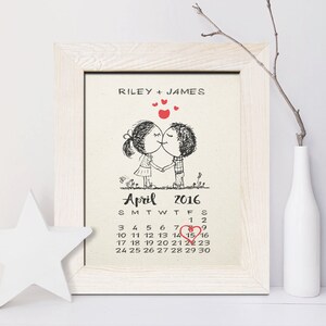 2nd Anniversary Gift, Cotton Cute Calendar imagen 2
