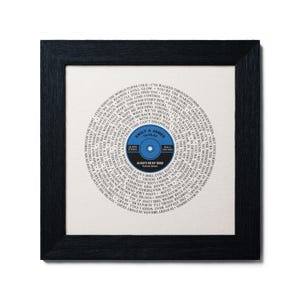 2nd Anniversary Gift, Personalized Cotton Print, First Dance Song