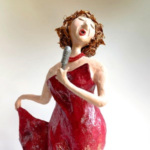 The Opera Singer -paper mache sculpture,