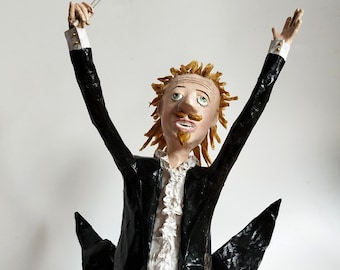 The maestro in a moment of ecstasy - paper mache