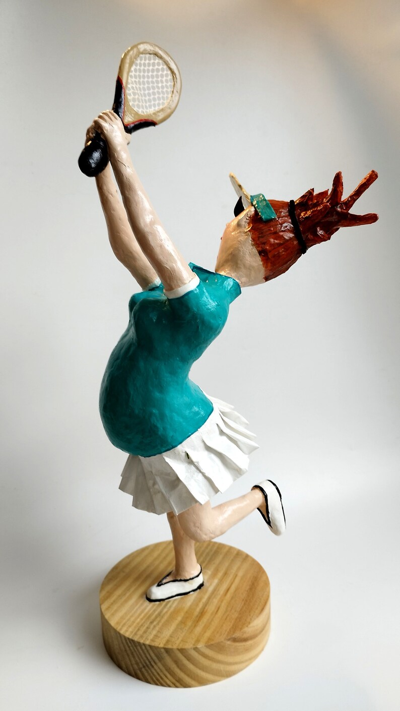 The Tennis Player- Paper Mache Sculpture - Etsy