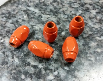 Hex 2.0 Safety Orange EDC Bead / Every Day Carry / Paracord Bead  / CNC / Metal Bead / Bead / Jewelry Supply / EDC Bead / Lanyard Bead