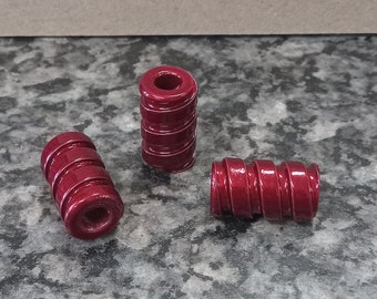 Corkscrew Cherry Red EDC Bead / Every Day Carry / Paracord Bead  / CNC / Metal Bead / Beads / Jewelry Supplies / EDC Bead / Lanyard Bead