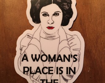 Princess Leia Die Cut Sticker 4 inches- Waterpoof Vinyl