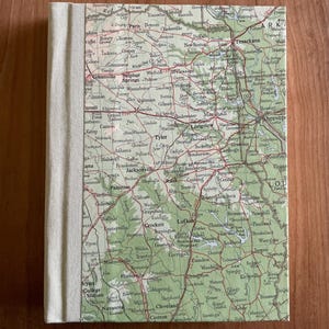 Reading journal - Vintage 1963 Map, Texas, Fort Worth, Dallas (128 pages) - room to review 128 books
