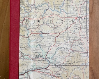 Single year, multi-year diary, calendar - 1963 Vintage Map of Washington,  Seattle, Portland, Vancouver(384 pages) - daily  journal