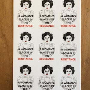 Durable and waterproof sheet of Princess Leia stickers