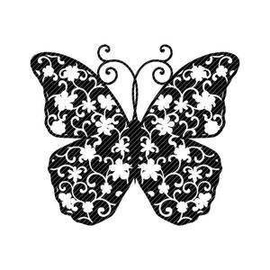 Damask mariposa, zentangle remolino lujo mandala zen clipart vector gráficos cortados archivos de corte jpg png cricut silueta cameo