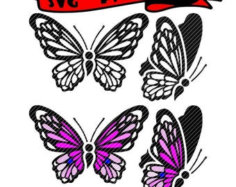 Semikolonfjärilar, 2 versioner självmordsförebyggande medvetenhet svg clipart vektorgrafik klippfiler jpg png t-shirt cricut silhuett cameo