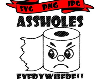 Rövhål överallt, 2 versioner clipart vektor söt rolig grafik klippfiler svg jpg ping cricut silhuett cameo sublimering cnc gravyr