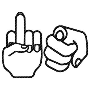 Fuck you hand gestures, clipart vector graphics cut files svg jpg ping cricut silhouette cameo funny subversive for tshirt decal image 3