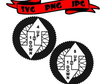 1 down N 5 up / 4 up, 4 versions gears biker motorcycle SVG clipart vector graphics cut files jpg png cricut silhouette cameo