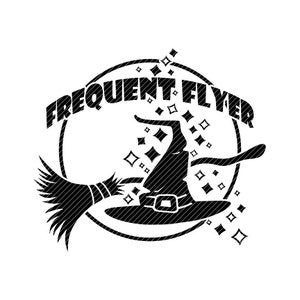 Viajero frecuente, svg Halloween witch broom layered decal clipart vector graphics cut files jpg ping cricut silueta cameo