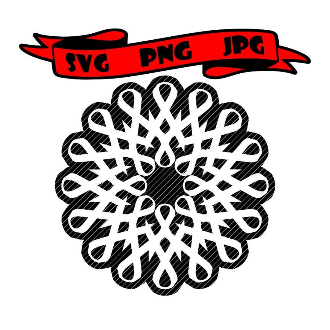 Awareness Ribbon Mandala, 2 Versions Cancer Svg Clipart Vector Graphics ...