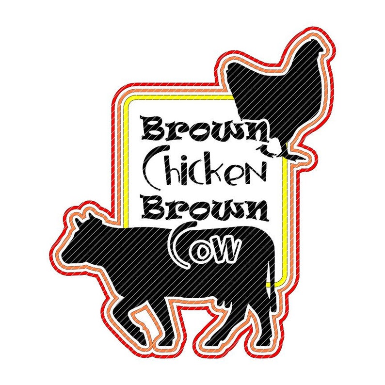 Brown Chicken Brown Cow Svg Jpg Png Clipart Tshirt Cut File Etsy