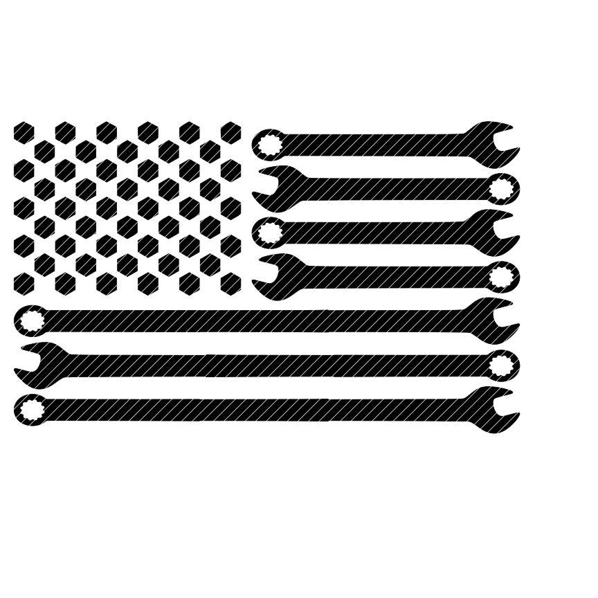 Mechanic tool flag U.S.A. America svg jpg png clipart design | Etsy