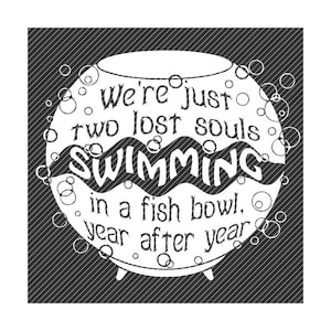 Zwei verlorene Seelen schwimmen in einer Fischschale wünschen, dass Sie hier wären, rosa floyd Svg Png Clipart Tshirt Vektor Vinyl Grafik geschnitten Datei Aufkleber Cricut