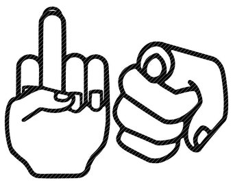 clipart vector graphics cut files svg jpg ping cricut silhouette cameo funny subversive for tshirt decal Fuck you hand gestures