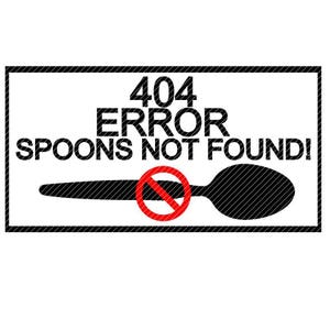 404 エラー スプーンが見つかりません、スプーニー svg jpg png クリップアート ベクター グラフィックス カット ファイル T シャツ デカール クリカット シルエット カメオ