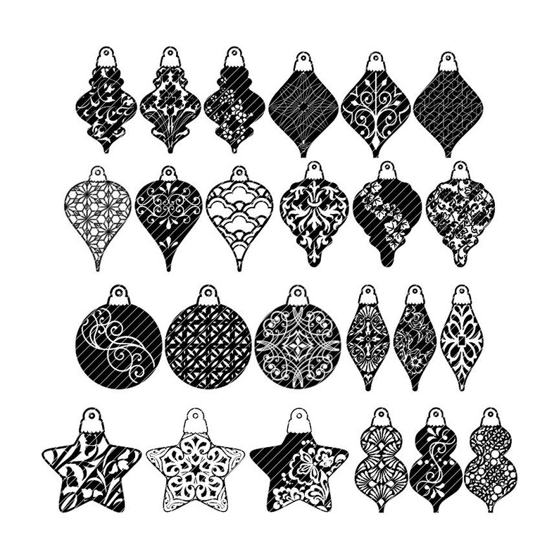 Fancy Christmas Ornaments Collection All 8 Sets 24 Designs Etsy