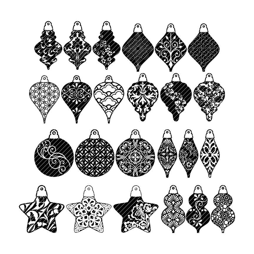 Fancy Christmas Ornaments Collection All 8 Sets 24 Designs Etsy