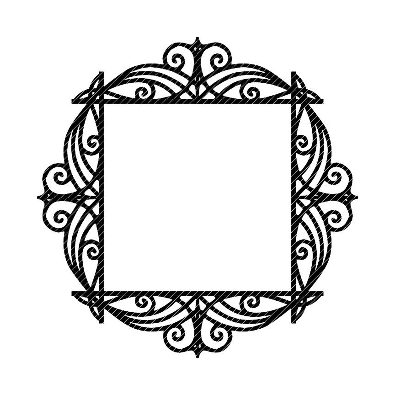 Fancy Monogram Frame Clipart Vector Graphics Cut Files Etsy