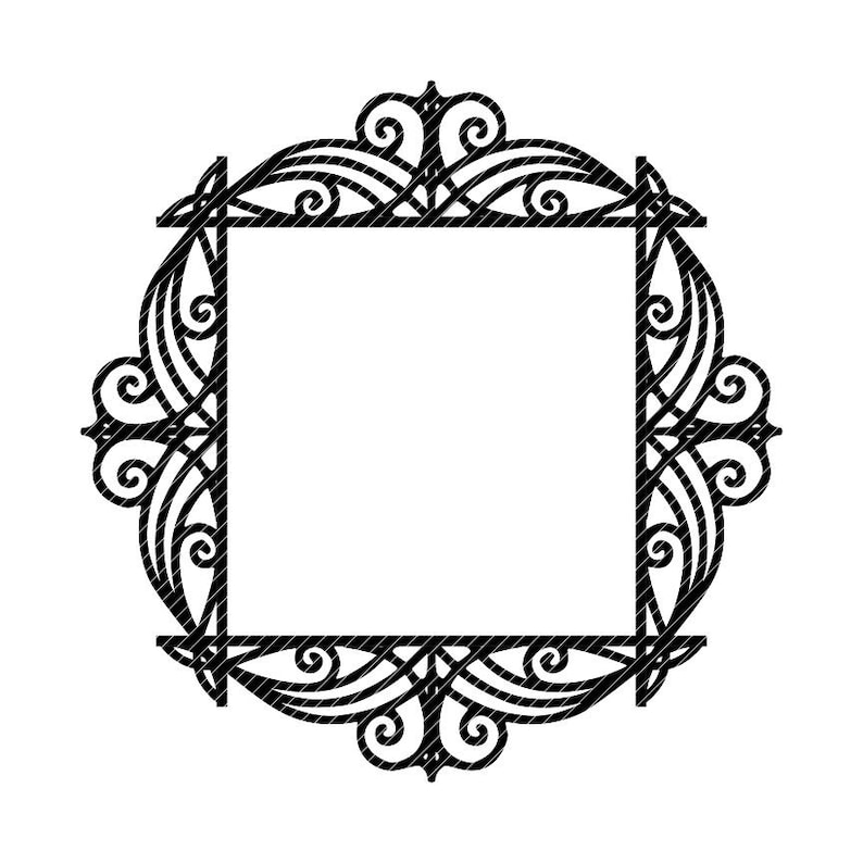 Download Fancy monogram frame clipart vector graphics cut files | Etsy