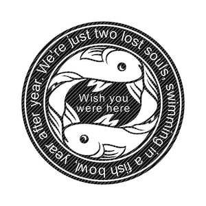 Zwei verlorene Seelen schwimmen in einer Fischschale wünschen, dass Sie hier wären, rosa floyd Svg Png Clipart Tshirt Vektor Vinyl Grafik geschnitten Datei Aufkleber Cricut