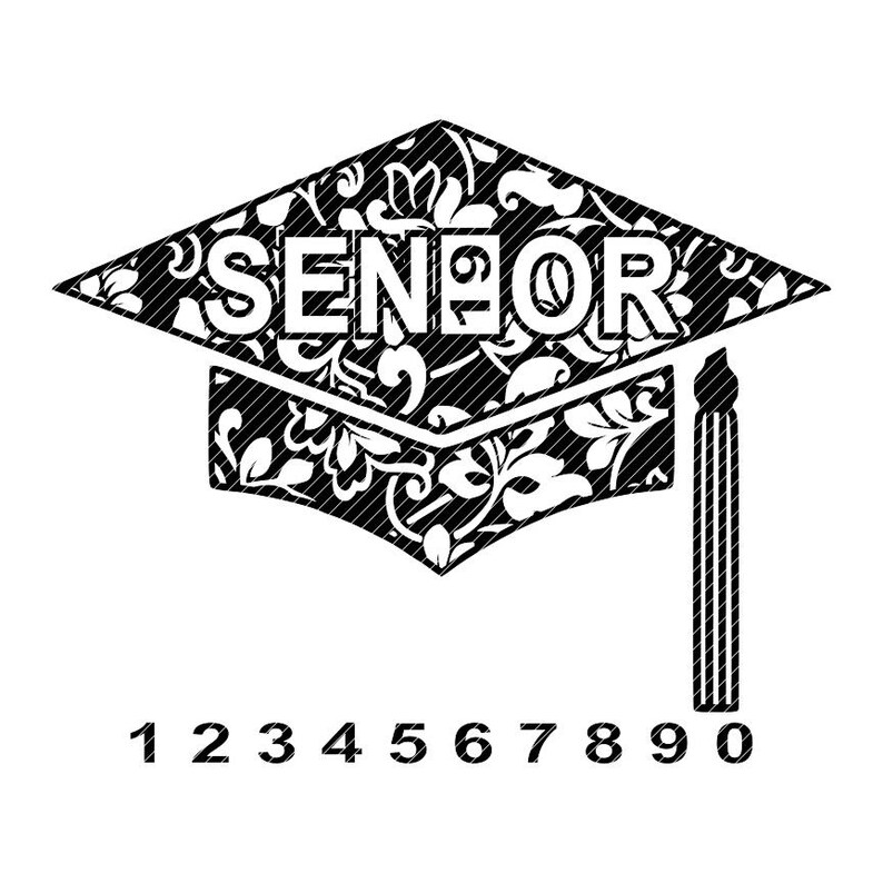 Download Damask senior grad cap graduation svg clipart vector graphics | Etsy