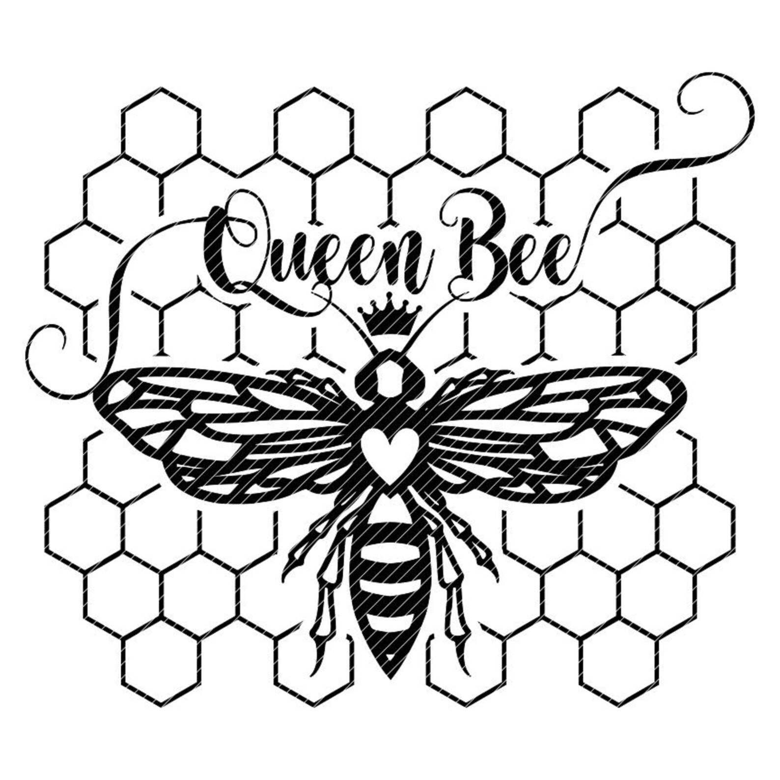 Download Queen Bee honeycomb bee crown svg jpg png clipart design ...