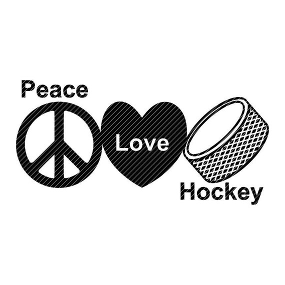 Download Peace Love Hockey Svg Jpg Png Clipart Tshirt Design Vector Etsy
