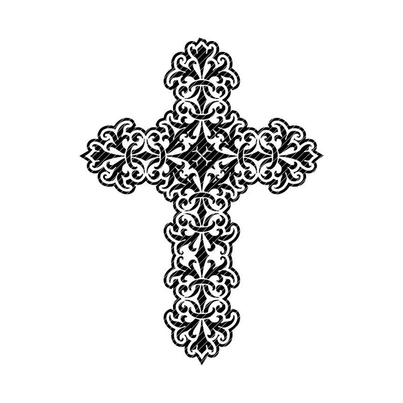 Download Damask cross ornate zentangle mandala text art clipart ...