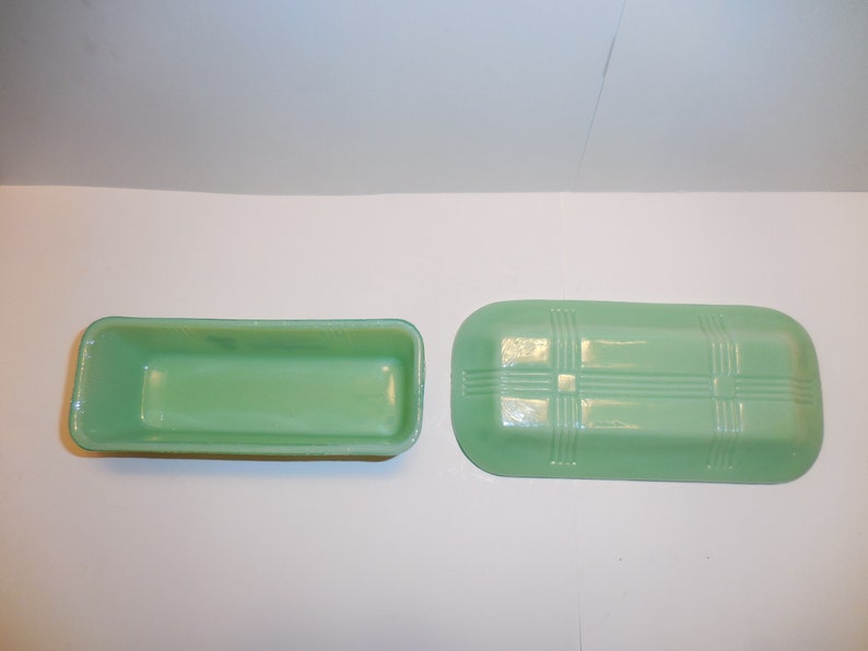 Jadeite Green Glass Sunbeam Bread Butter Dish Etsy